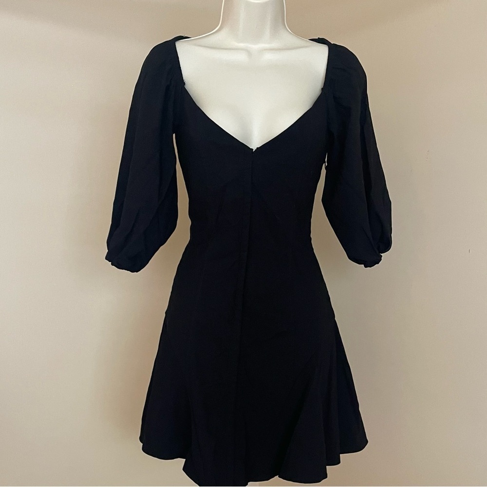 ZARA Sweetheart Neckline Puff Sleeve Mini Dress - Picture 3 of 10